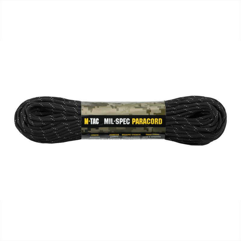M-Tac паракорд 550 mil-spec Black Reflective 30м M-Tac паракорд 550 mil-spec Black Reflective 30м