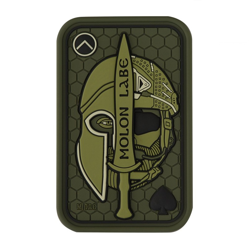M-Tac нашивка Molon Labe Ace 3D ПВХ олива