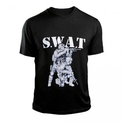 Футболка з принтом S.W.A.T., Black, 2XL
