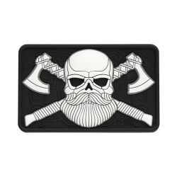M-Tac нашивка Bearded Skull 3D ПВХ Black/White