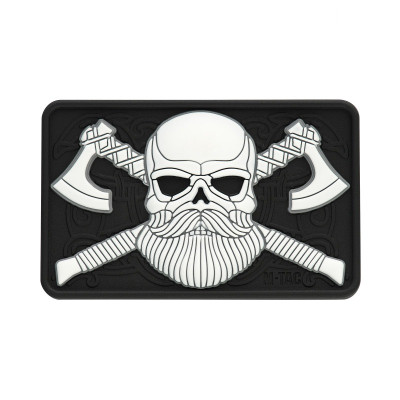 M-Tac нашивка Bearded Skull 3D ПВХ Black/White
