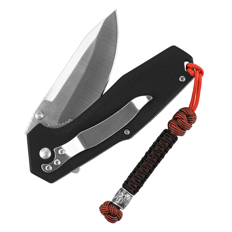 M-Tac темляк Scandinavian Mannaz Silver Black&Red