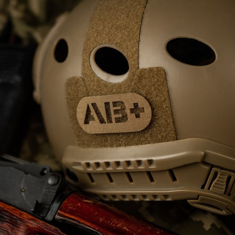 M-Tac нашивка група крові AB+ наскрізна Laser Cut Coyote