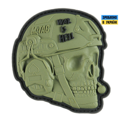 M-Tac нашивка War is Hell 3D PVC Olive