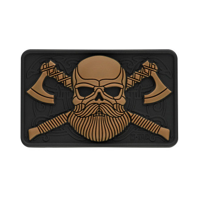 M-Tac нашивка Bearded Skull 3D ПВХ Black/Coyote