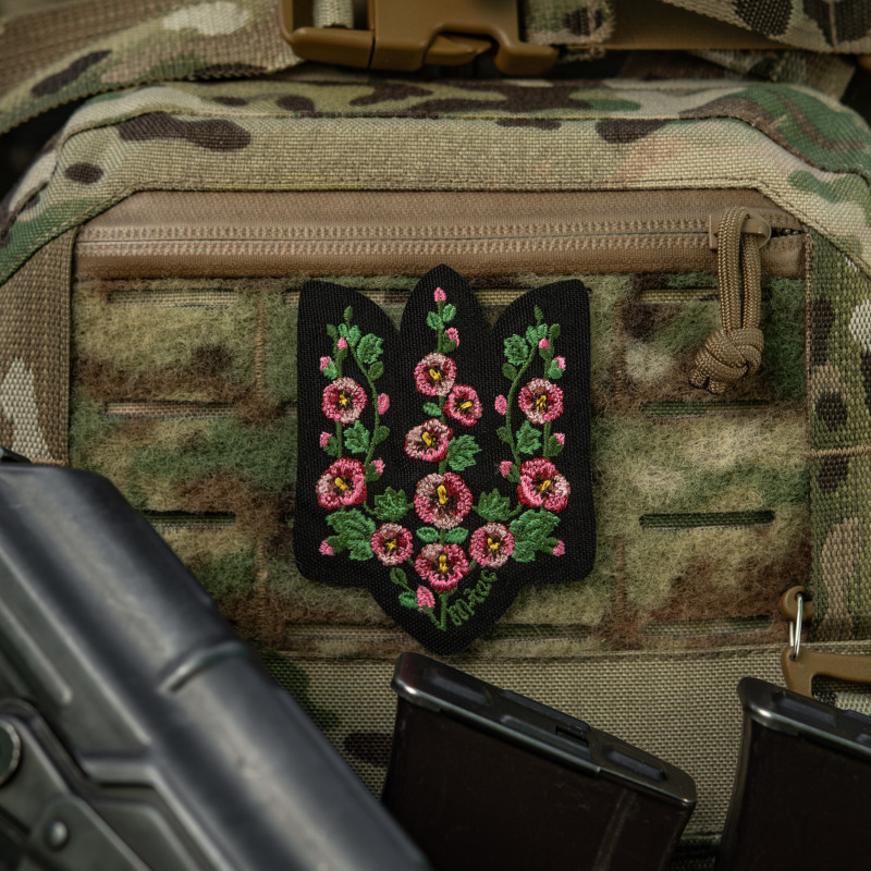 M-Tac нашивка Тризуб рожеві Мальви (вишивка) Black M-Tac нашивка Тризуб рожеві Мальви (вишивка) Black
