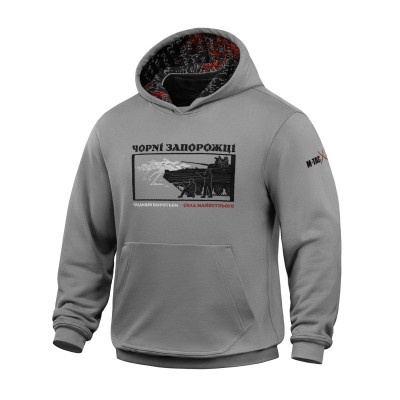 M-Tac кофта Hoodie Чорні Запорожці Cotton Hard Light Grey
