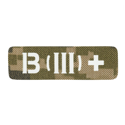 M-Tac нашивка група крові B (III) + наскрізна Laser Cut 25х80 MM14