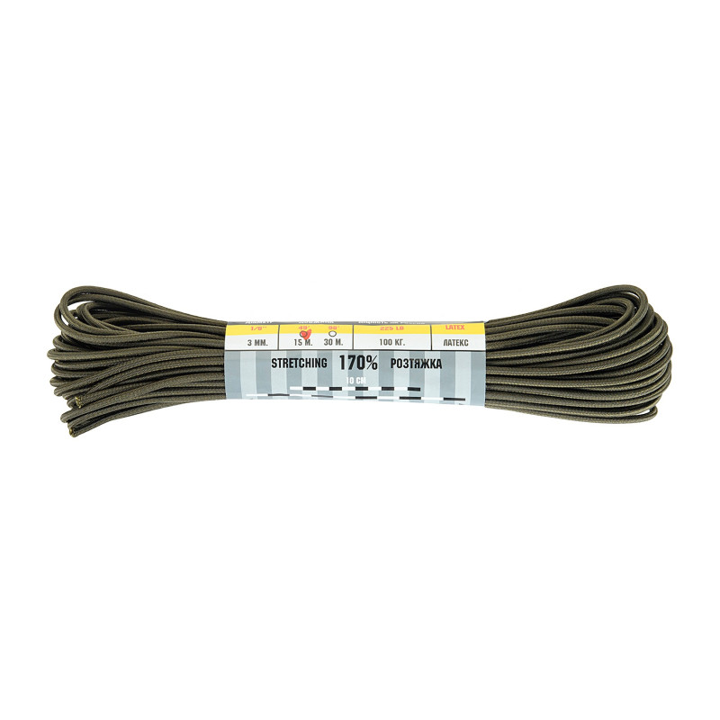 M-Tac паракорд Shock-Cord 3 mm OD Green 15м