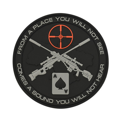 M-Tac нашивка Ukrainian Snipers ПВХ чорна