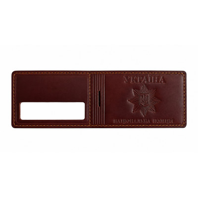Обкладинка НПУ горизонтальна з пластиковим шевроном, Maroon Red