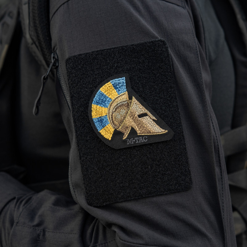 M-Tac нашивка Spartan Helmet UA (вишивка) Black M-Tac нашивка Spartan Helmet UA (вишивка) Black