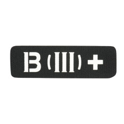 M-Tac нашивка група крові B (III) + наскрізна Laser Cut 25х80 Black