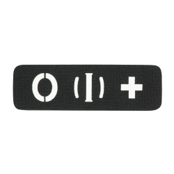 M-Tac нашивка група крові O (I) + наскрізна Laser Cut 25х80 Black