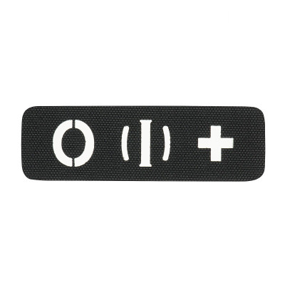 M-Tac нашивка група крові O (I) + наскрізна Laser Cut 25х80 Black