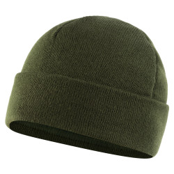 Шапка в'язана на флісі з відворотом, Dark olive