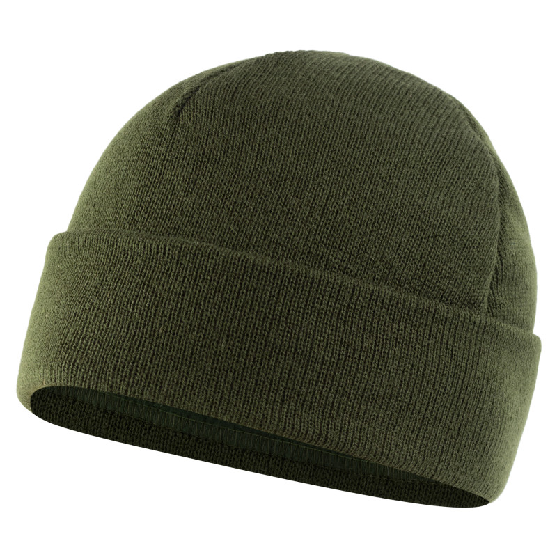 Шапка в'язана на флісі з відворотом, Dark olive