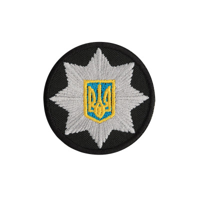 Кокарда Поліція кругла 5 см чорна