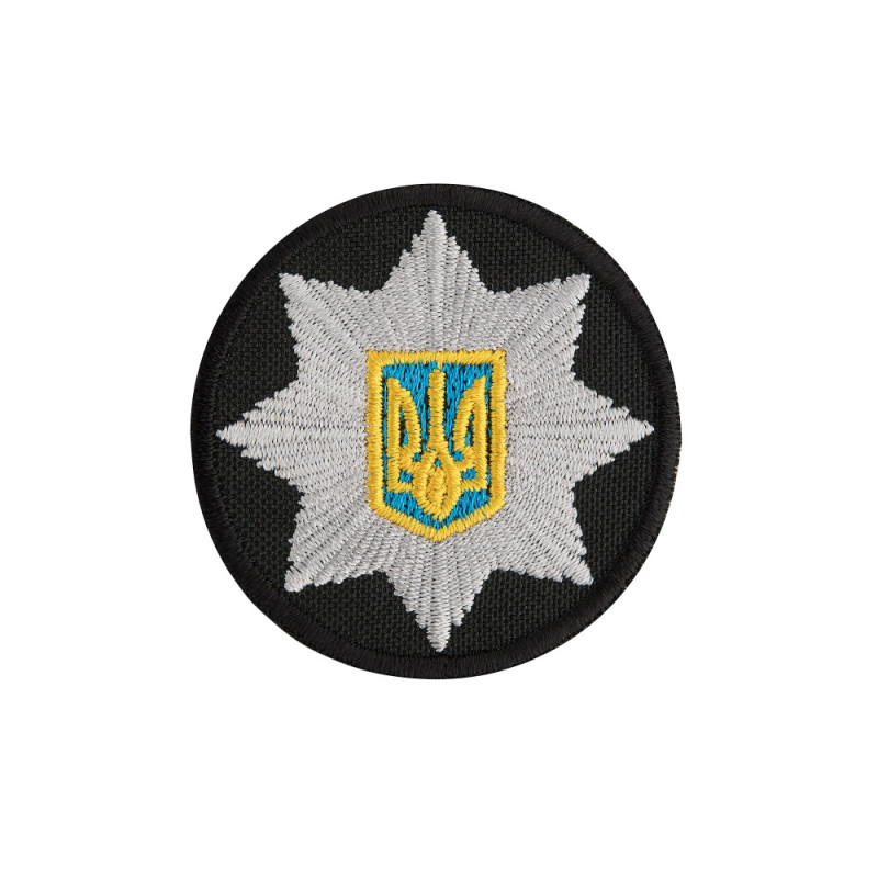 Кокарда Поліція кругла 5 см чорна
