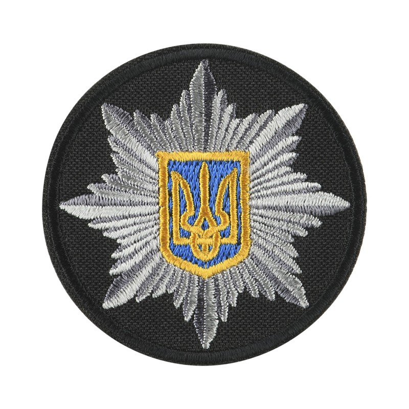 Кокарда Поліція кругла 6 см чорна