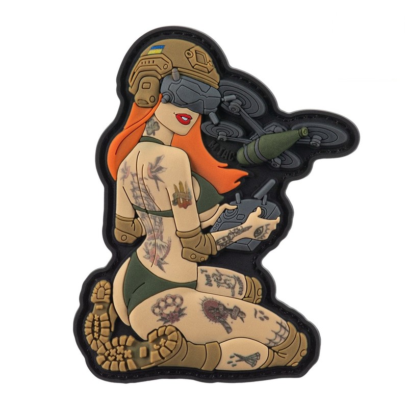 M-Tac нашивка girl №6 PVC redhead Hooligan Olive V1