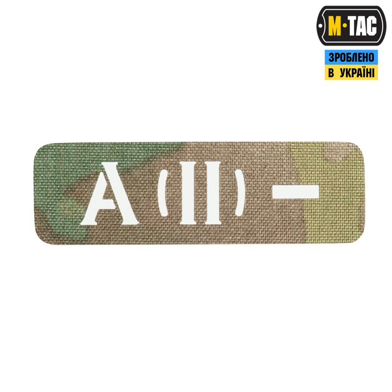 M-Tac нашивка група крові A (II) - наскрізна Laser Cut 25х80 Multicam M-Tac нашивка група крові A (II) - наскрізна Laser Cut 25х80 Multicam