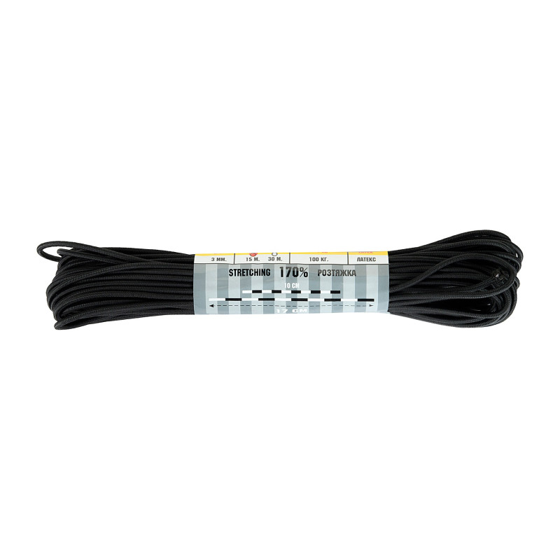 M-Tac паракорд Shock-Cord 3 mm Black 15м