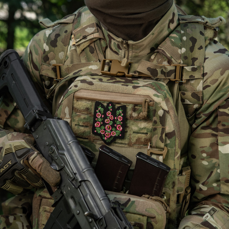 M-Tac нашивка Тризуб рожеві Мальви (вишивка) Black M-Tac нашивка Тризуб рожеві Мальви (вишивка) Black
