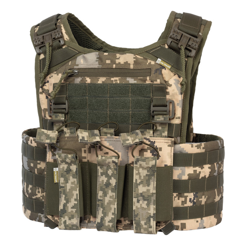 Плитоноска тактична Vik-Tailor з підсумками MOLLE, Піксель