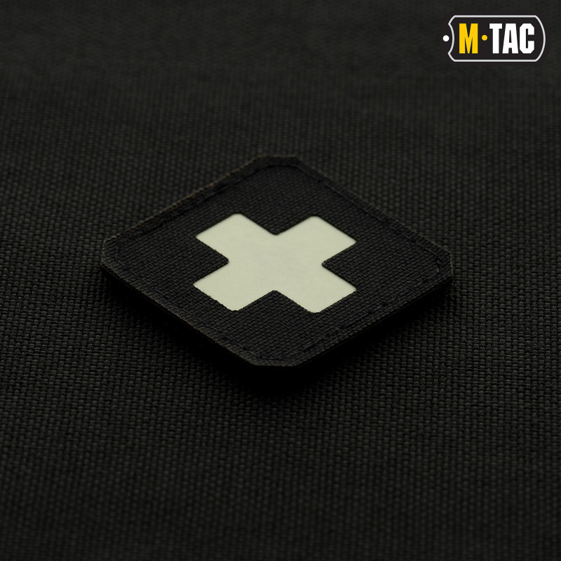 M-Tac нашивка Medic Cross Laser Cut Black/світлонакопичувач M-Tac нашивка Medic Cross Laser Cut Black/світлонакопичувач