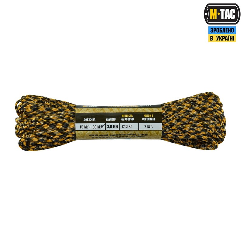 M-Tac паракорд 550 type III 30m Black/Goldenrod