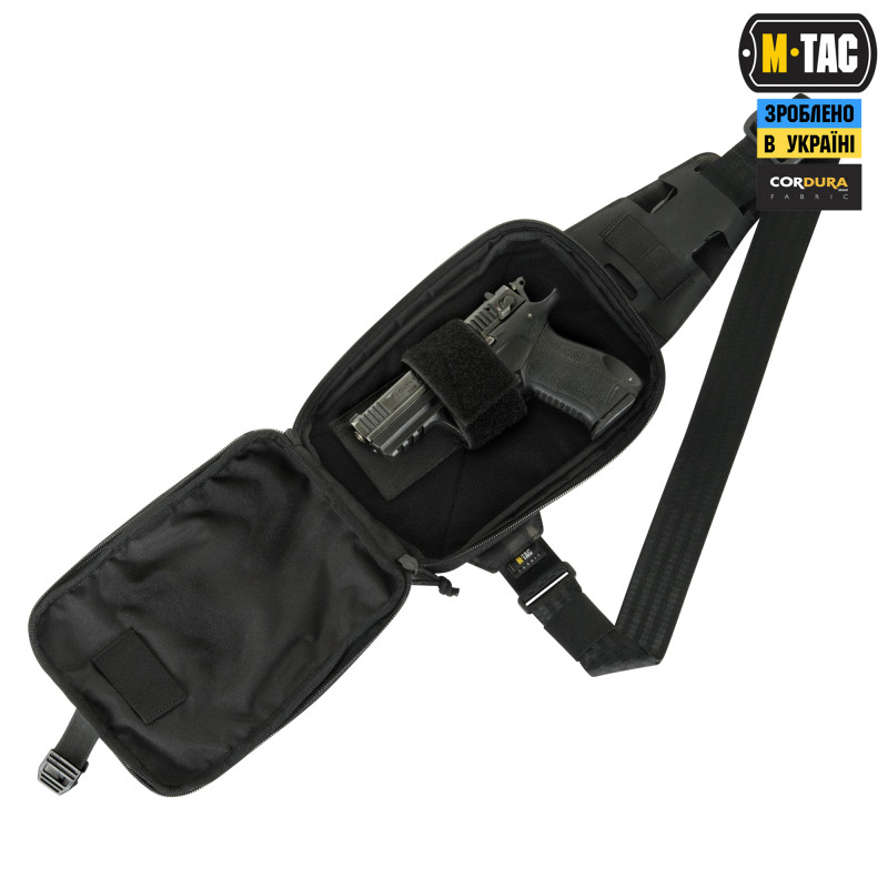 M-Tac сумка Sling Pistol Bag Elite Hex з липучкою Multicam Black/Black M-Tac сумка Sling Pistol Bag Elite Hex з липучкою Multicam Black/Black