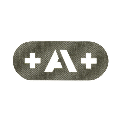 M-Tac нашивка група крові +A+ наскрізна Laser Cut Ranger Green