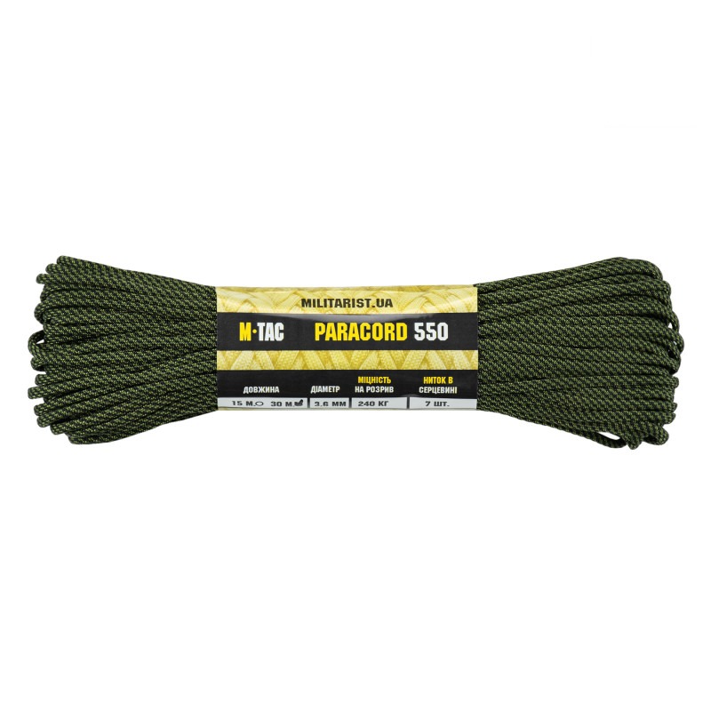 M-Tac паракорд 550 type III Black/Grass Stairs 30м