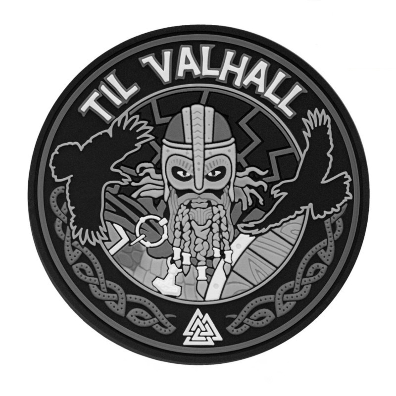 M-Tac нашивка Til Valhall ПВХ сіро-чорна M-Tac нашивка Til Valhall ПВХ сіро-чорна