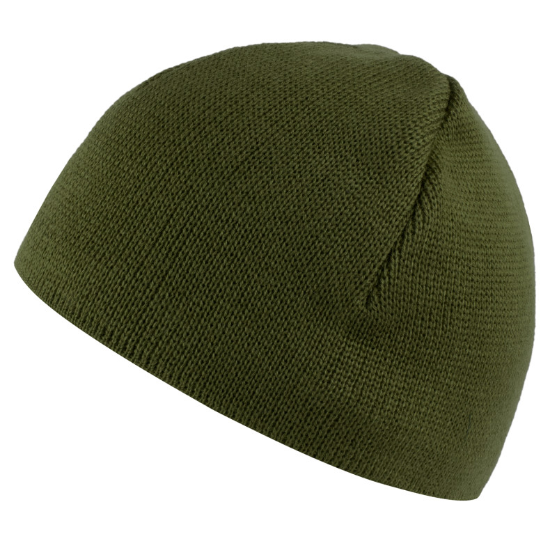 Шапка в'язана без відвороту на флісі, Dark olive