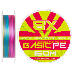 Шнур Select Basic PE 8X Multicolor 150m #1.5/0.18mm 22lb/10kg