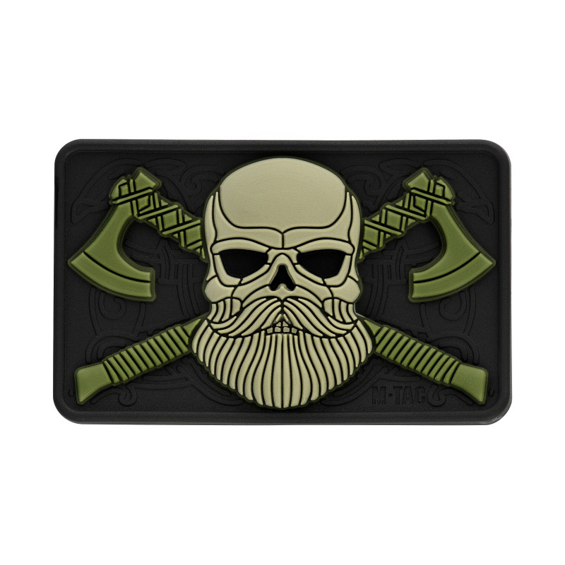 M-Tac нашивка Bearded Skull 3D ПВХ Black/Olive M-Tac нашивка Bearded Skull 3D ПВХ Black/Olive