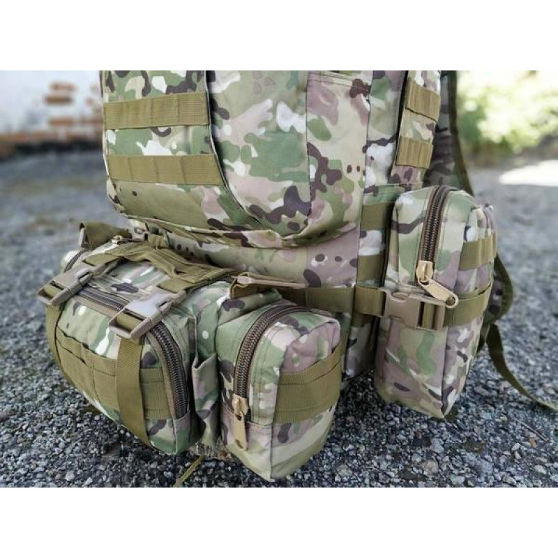 Тактичний рюкзак Molle Assault 55л + (3 органайзери) Мультикам
