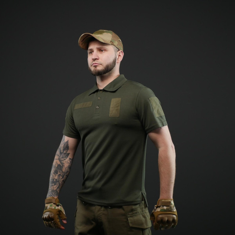Тактична футболка поло олива Military (46р)