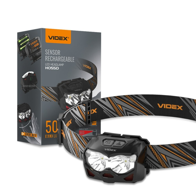 Налобний світлодіодний ліхтарик VIDEX VLF-H055D 500Lm 5000K Налобний світлодіодний ліхтарик VIDEX VLF-H055D 500Lm 5000K