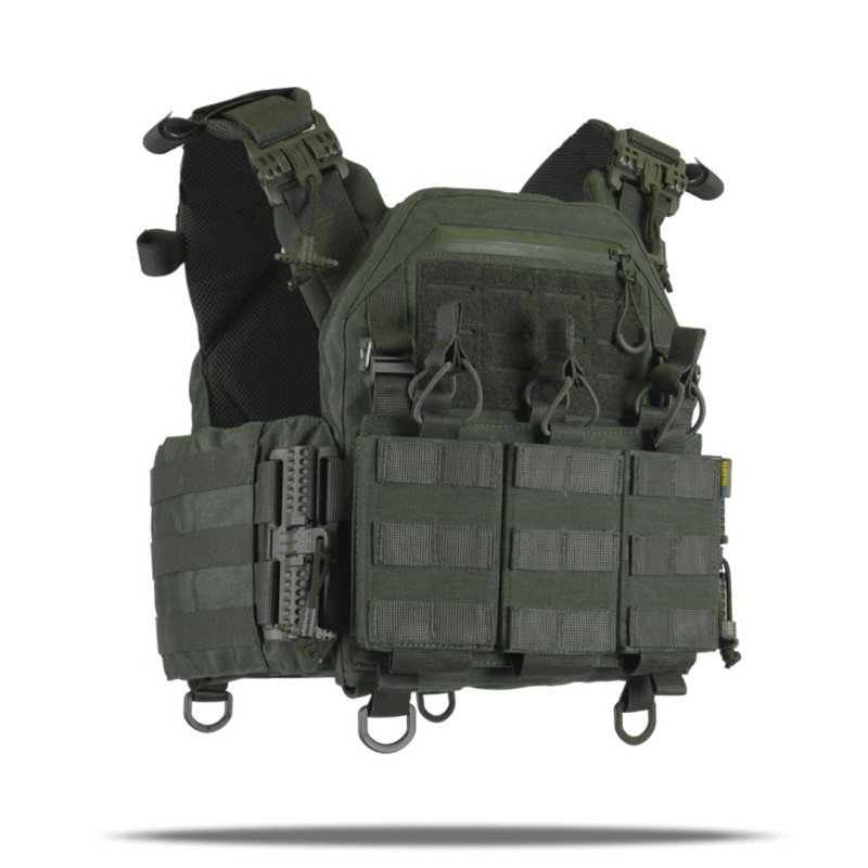 Плитоноска Kiborg GU Gen.2 + з'ємна панель для трьох магазинів Хакі Плитоноска Kiborg GU Gen.2 + з'ємна панель для трьох магазинів Хакі