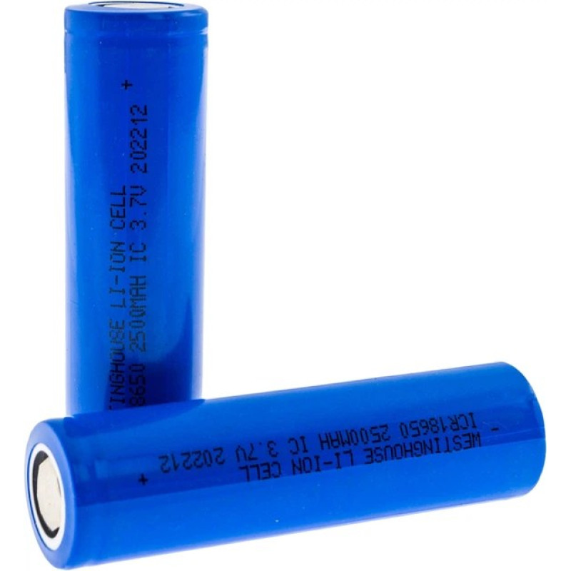 Акумулятори Westinghouse ICR18650F 2500 mAh 3.7V Li-ion набір 2 шт у пластиковому боксі 18650