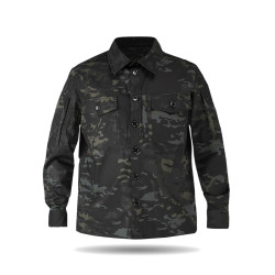 Сорочка тактична Operator 5 Twill чорний мультикам на ґудзиках