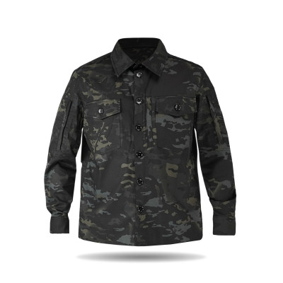Сорочка тактична Operator 5 Twill чорний мультикам на ґудзиках