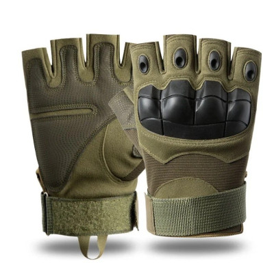 Рукавиці олива безпалі з накладками Outdoor Tactics