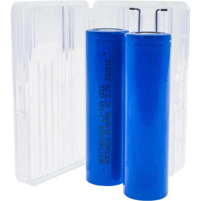 Акумулятори Westinghouse ICR18650F 2500 mAh 3.7V Li-ion набір 2 шт у пластиковому боксі 18650