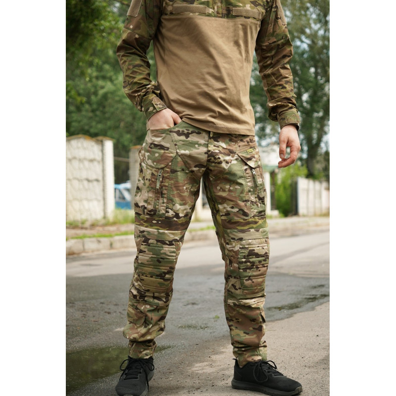 Тактичні штани з наколінниками Kalista Military Full-Pro ріп-стоп мультикам