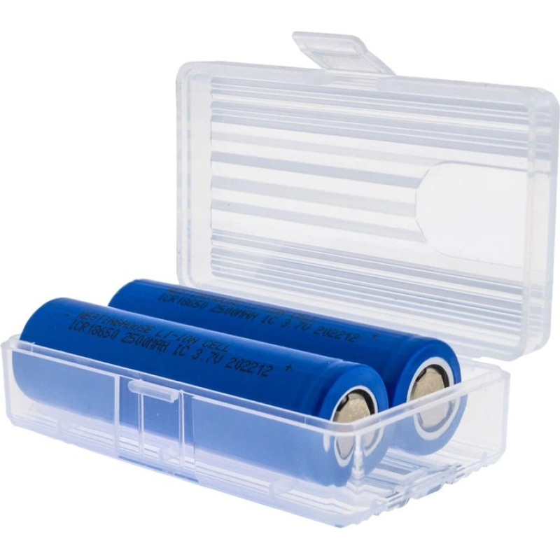 Акумулятори Westinghouse ICR18650F 2500 mAh 3.7V Li-ion набір 2 шт у пластиковому боксі 18650
