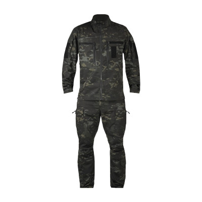 Костюм тактичний Twill FS чорний мультикам ( штани+кітель )-3XL